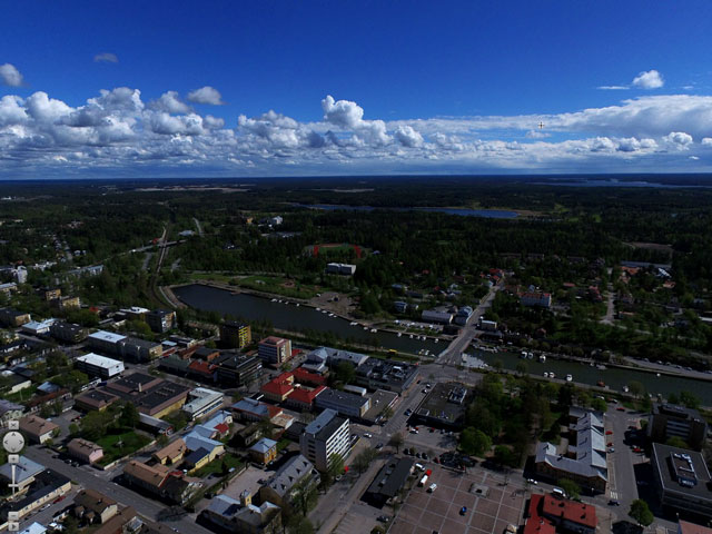 Uudenkaupungin keskusta toukokuussa 2015 Panoraama Uudenkaupungin keskustasta